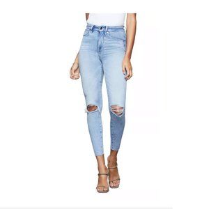 Good American Good Waist Crop Skinny Jeans in Blue352 - Size 10